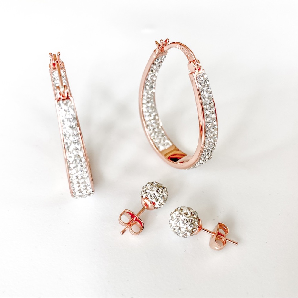 Rose Gold Oval Hoop Earrings By Devin Rose